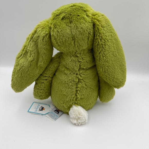 BNWT RARE Jellycat BASHFUL MOSS BUNNY Medium RETIRED Soft Plush Toy Green Rabbit - Picture 4 of 5